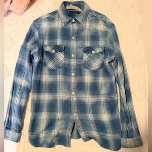Polo Ralph Lauren Blue and White Flannel Shirt